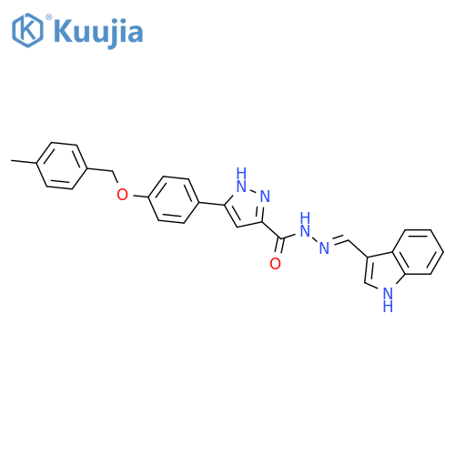 N'-(1E)-(1H-indol-3-yl)methylidene-3-{4-(4-methylphenyl)methoxyphenyl}-1H-pyrazole-5-carbohydrazide structure