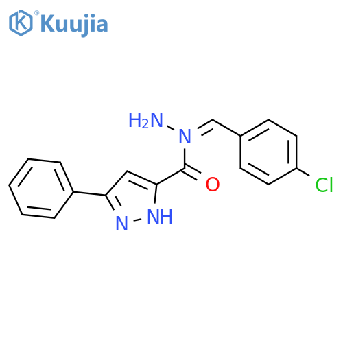 N'-[(1E)-(4-chlorophenyl)methylidene]-3-phenyl-1H-pyrazole-5-carbohydrazide structure