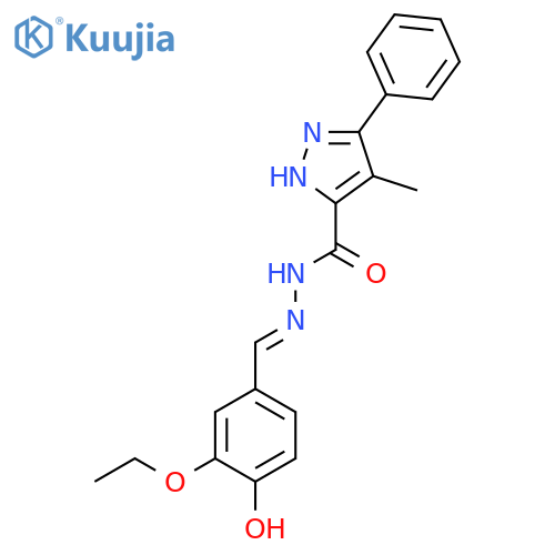 N'-(1E)-(3-ethoxy-4-hydroxyphenyl)methylidene-4-methyl-3-phenyl-1H-pyrazole-5-carbohydrazide structure