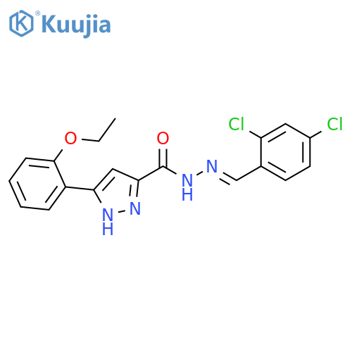 N'-[(1E)-(2,4-dichlorophenyl)methylidene]-3-(2-ethoxyphenyl)-1H-pyrazole-5-carbohydrazide structure