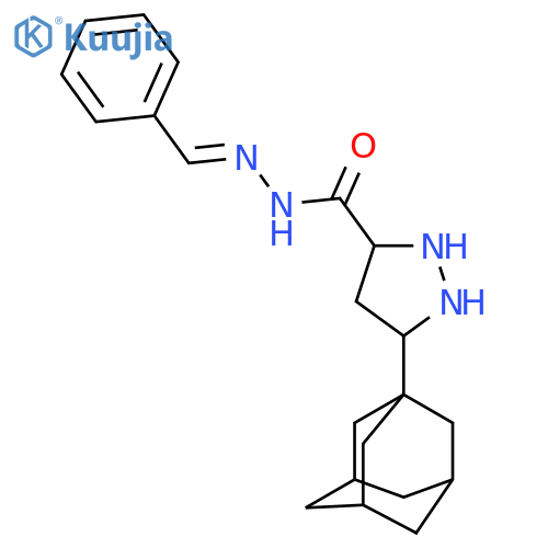 3-(adamantan-1-yl)-N'-(1E)-phenylmethylidene-1H-pyrazole-5-carbohydrazide structure