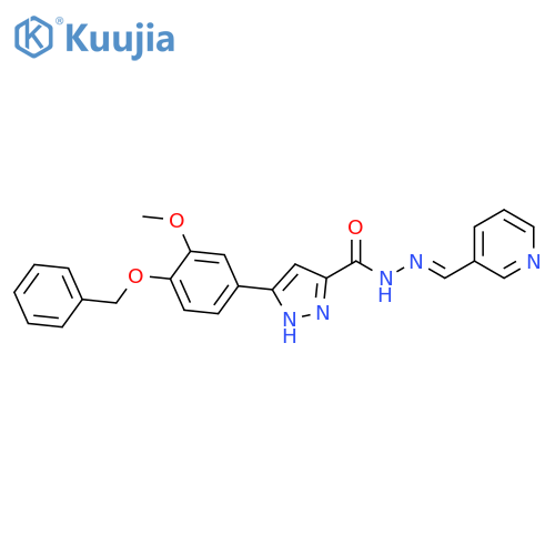 3-4-(benzyloxy)-3-methoxyphenyl-N'-(1E)-(pyridin-3-yl)methylidene-1H-pyrazole-5-carbohydrazide structure