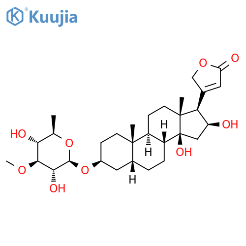 Card-20(22)-enolide,3-[(6-deoxy-3-O-methyl-b-D-glucopyranosyl)oxy]-14,16-dihydroxy-, (3b,5b,16b)- (9CI) structure