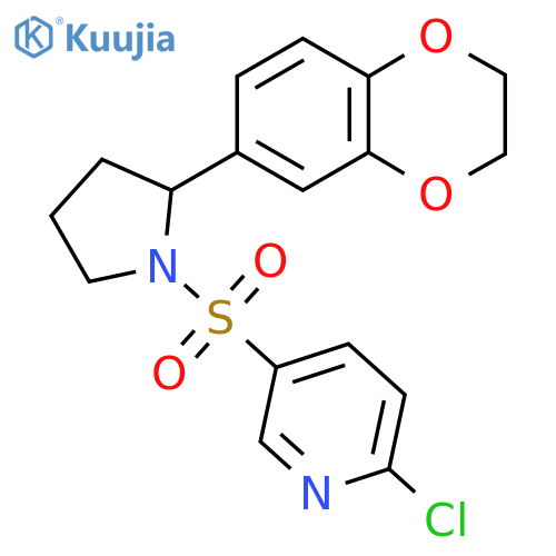 2-Chloro-5-{[2-(2,3-dihydro-1,4-benzodioxin-6-yl)pyrrolidin-1-yl]sulfonyl}pyridine structure