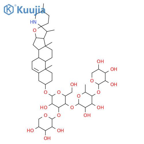 b-D-Glucopyranoside, (3b,22a,25R)-spirosol-5-en-3-yl O-b-D-xylopyranosyl-(1&reg;3)-O-[O-b-D-xylopyranosyl-(1&reg;4)-6-deoxy-a-L-mannopyranosyl-(1&reg;4)]- (9CI) structure