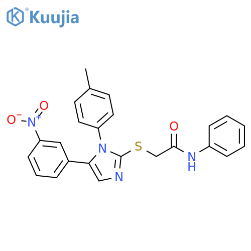 2-{[1-(4-methylphenyl)-5-(3-nitrophenyl)-1H-imidazol-2-yl]sulfanyl}-N-phenylacetamide structure