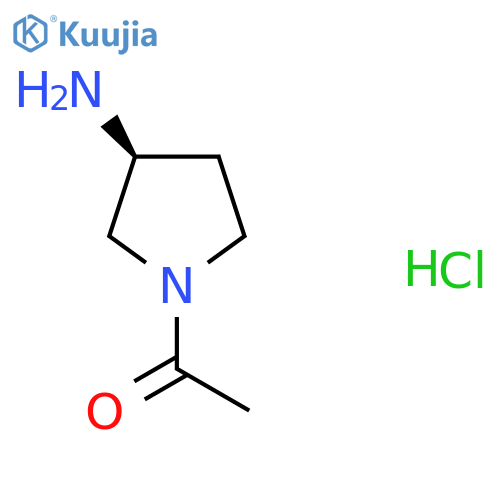 1-[(3S)-3-aminopyrrolidin-1-yl]ethanone;hydrochloride structure