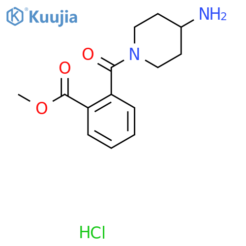 Methyl 2-(4-aminopiperidine-1-carbonyl)benzoate hydrochloride structure