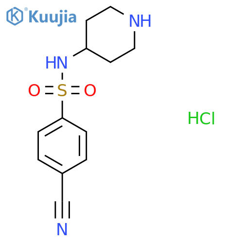 4-Cyano-N-piperidin-4-yl-benzenesulfonamide hydrochloride structure