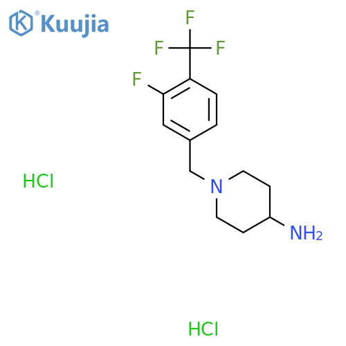 1-[3-Fluoro-4-(trifluoromethyl)benzyl]piperidin-4-amine dihydrochloride structure
