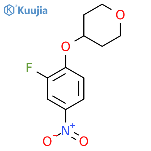 4-(2-Fluoro-4-nitrophenoxy)tetrahydro-2H-pyran structure