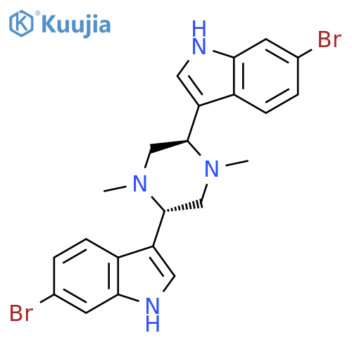 6-Bromo-3-[(2R,5S)-5-(6-bromo-1H-indol-3-yl)-1,4-dimethylpiperazin-2-yl]-1H-indole structure