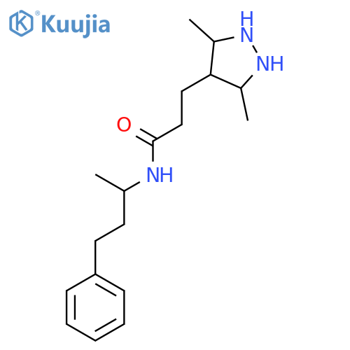 3-(3,5-dimethyl-1H-pyrazol-4-yl)-N-(4-phenylbutan-2-yl)propanamide structure