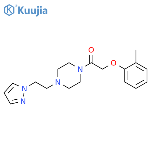 2-(2-methylphenoxy)-1-{4-2-(1H-pyrazol-1-yl)ethylpiperazin-1-yl}ethan-1-one structure