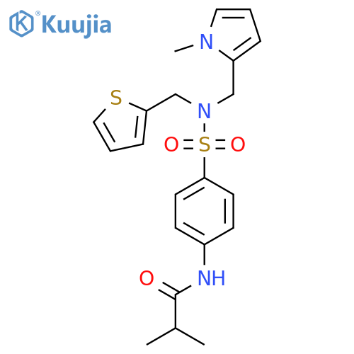 2-methyl-N-(4-{(1-methyl-1H-pyrrol-2-yl)methyl(thiophen-2-yl)methylsulfamoyl}phenyl)propanamide structure