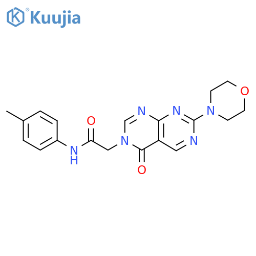 N-(4-methylphenyl)-2-7-(morpholin-4-yl)-4-oxo-3H,4H-pyrimido4,5-d1,3diazin-3-ylacetamide structure