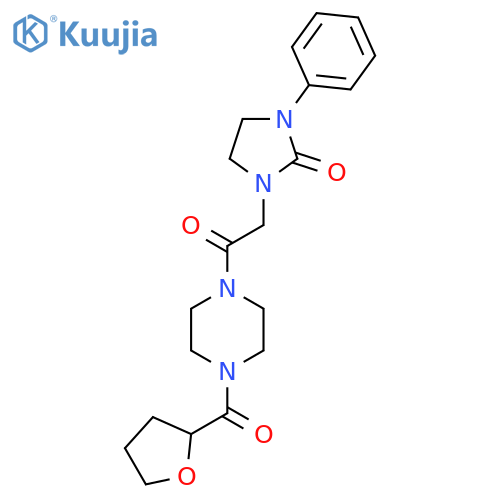 1-{2-oxo-2-4-(oxolane-2-carbonyl)piperazin-1-ylethyl}-3-phenylimidazolidin-2-one structure