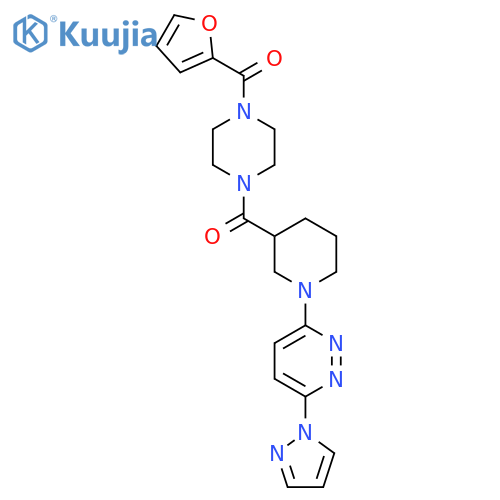 3-{3-4-(furan-2-carbonyl)piperazine-1-carbonylpiperidin-1-yl}-6-(1H-pyrazol-1-yl)pyridazine structure