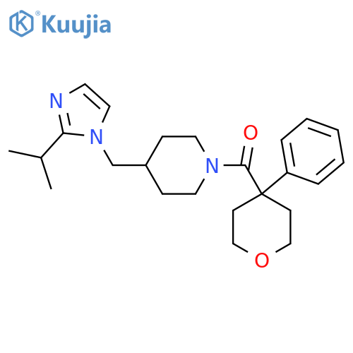 1-(4-phenyloxane-4-carbonyl)-4-{2-(propan-2-yl)-1H-imidazol-1-ylmethyl}piperidine structure