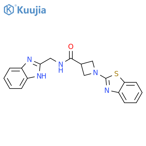 N-[(1H-1,3-benzodiazol-2-yl)methyl]-1-(1,3-benzothiazol-2-yl)azetidine-3-carboxamide structure