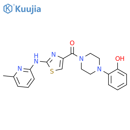 2-(4-{2-(6-methylpyridin-2-yl)amino-1,3-thiazole-4-carbonyl}piperazin-1-yl)phenol structure