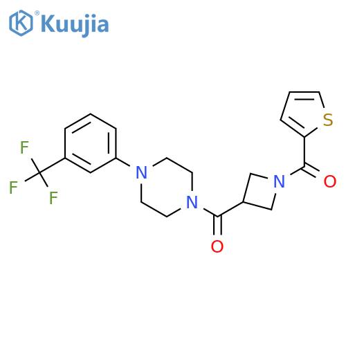 1-[1-(thiophene-2-carbonyl)azetidine-3-carbonyl]-4-[3-(trifluoromethyl)phenyl]piperazine structure