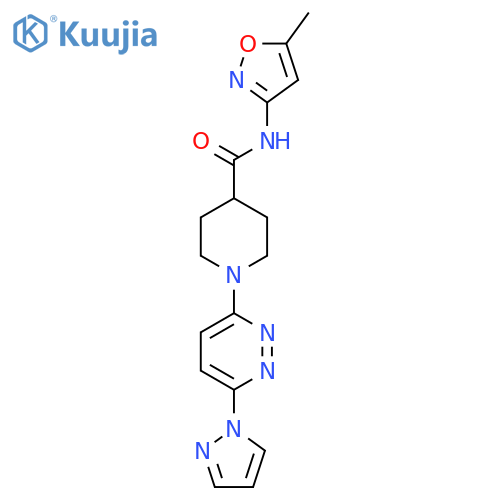 N-(5-methyl-1,2-oxazol-3-yl)-1-6-(1H-pyrazol-1-yl)pyridazin-3-ylpiperidine-4-carboxamide structure
