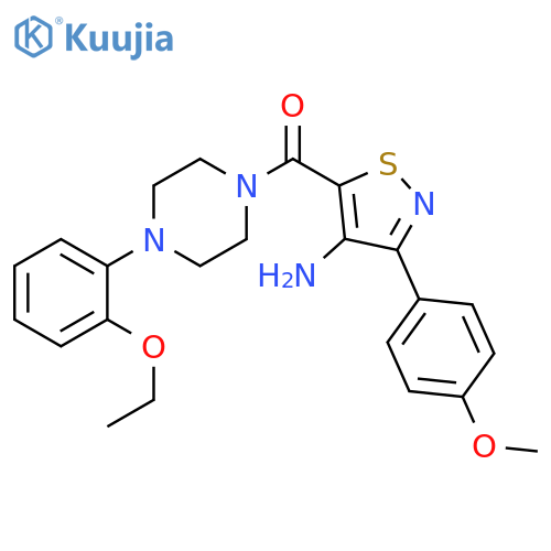 5-[4-(2-ethoxyphenyl)piperazine-1-carbonyl]-3-(4-methoxyphenyl)-1,2-thiazol-4-amine structure
