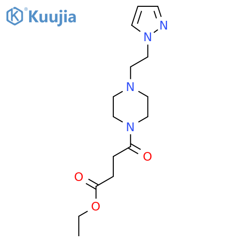 ethyl 4-oxo-4-{4-[2-(1H-pyrazol-1-yl)ethyl]piperazin-1-yl}butanoate structure