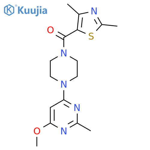 4-4-(2,4-dimethyl-1,3-thiazole-5-carbonyl)piperazin-1-yl-6-methoxy-2-methylpyrimidine structure