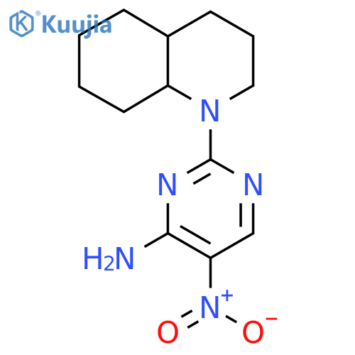 2-(decahydroquinolin-1-yl)-5-nitropyrimidin-4-amine structure