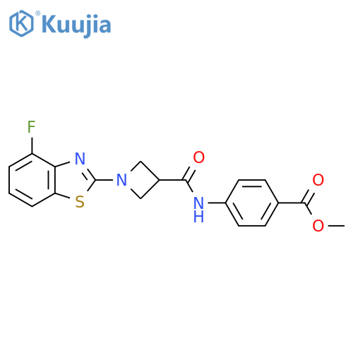 methyl 4-1-(4-fluoro-1,3-benzothiazol-2-yl)azetidine-3-amidobenzoate structure