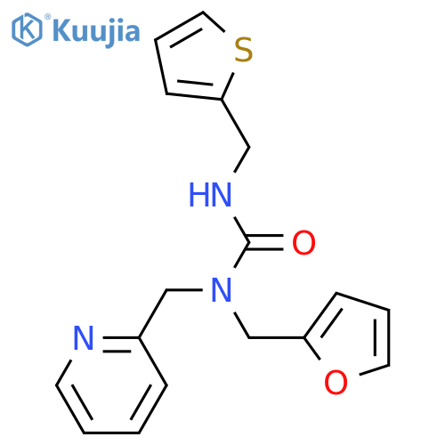 1-[(furan-2-yl)methyl]-1-[(pyridin-2-yl)methyl]-3-[(thiophen-2-yl)methyl]urea structure