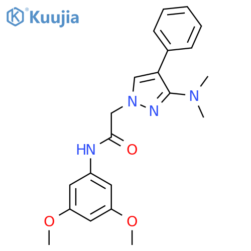 N-(3,5-dimethoxyphenyl)-2-3-(dimethylamino)-4-phenyl-1H-pyrazol-1-ylacetamide structure