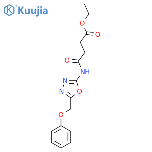 ethyl 3-{[5-(phenoxymethyl)-1,3,4-oxadiazol-2-yl]carbamoyl}propanoate structure