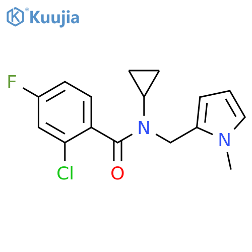 2-chloro-N-cyclopropyl-4-fluoro-N-(1-methyl-1H-pyrrol-2-yl)methylbenzamide structure