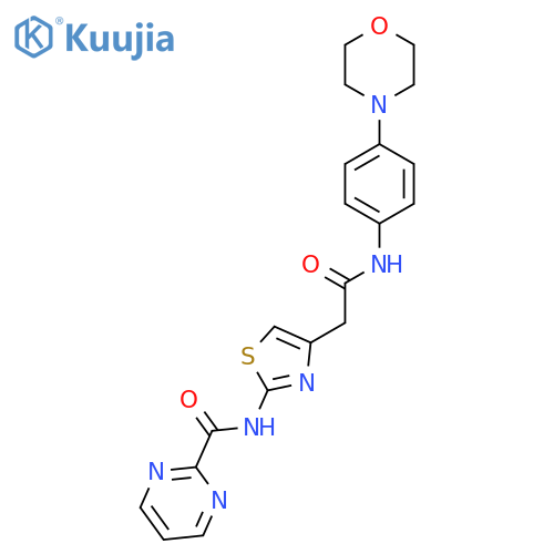 N-4-({4-(morpholin-4-yl)phenylcarbamoyl}methyl)-1,3-thiazol-2-ylpyrimidine-2-carboxamide structure