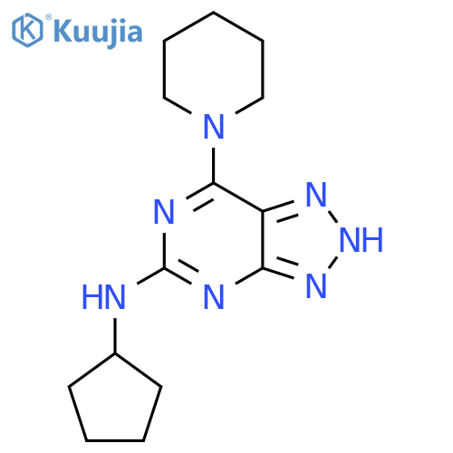 N-cyclopentyl-7-(piperidin-1-yl)-3H-1,2,3triazolo4,5-dpyrimidin-5-amine structure