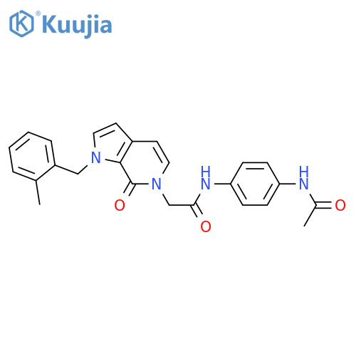 N-(4-acetamidophenyl)-2-{1-(2-methylphenyl)methyl-7-oxo-1H,6H,7H-pyrrolo2,3-cpyridin-6-yl}acetamide structure