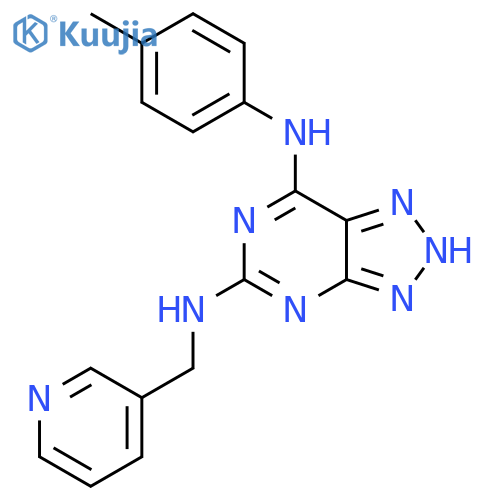 N7-(4-methylphenyl)-N5-(pyridin-3-yl)methyl-3H-1,2,3triazolo4,5-dpyrimidine-5,7-diamine structure