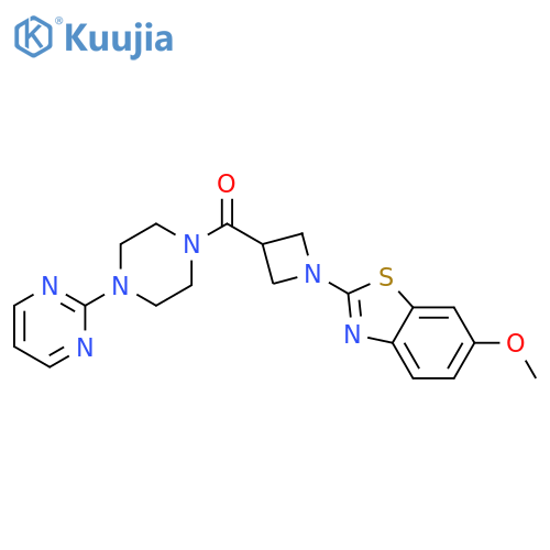 6-methoxy-2-{3-4-(pyrimidin-2-yl)piperazine-1-carbonylazetidin-1-yl}-1,3-benzothiazole structure