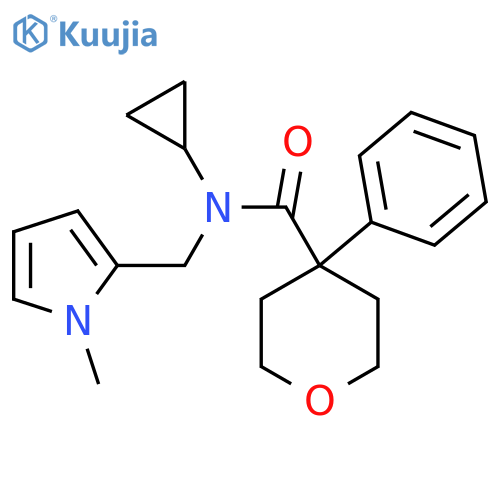 N-cyclopropyl-N-(1-methyl-1H-pyrrol-2-yl)methyl-4-phenyloxane-4-carboxamide structure