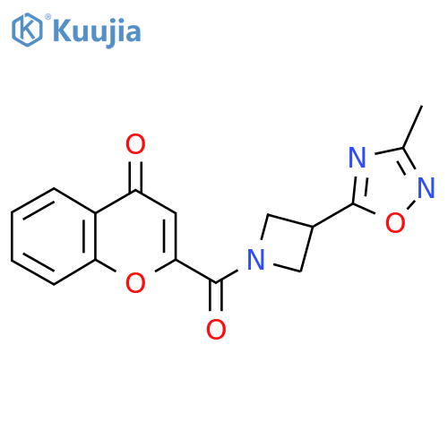 2-3-(3-methyl-1,2,4-oxadiazol-5-yl)azetidine-1-carbonyl-4H-chromen-4-one structure