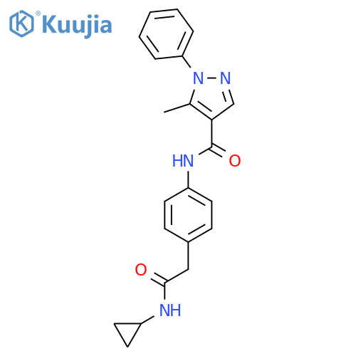 N-{4-(cyclopropylcarbamoyl)methylphenyl}-5-methyl-1-phenyl-1H-pyrazole-4-carboxamide structure