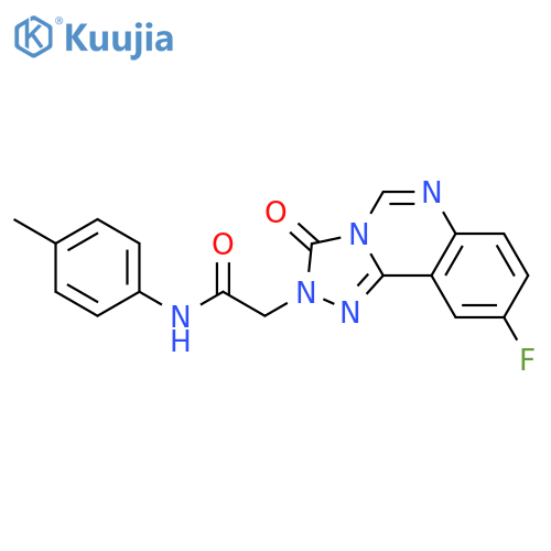 2-{9-fluoro-3-oxo-2H,3H-[1,2,4]triazolo[4,3-c]quinazolin-2-yl}-N-(4-methylphenyl)acetamide structure