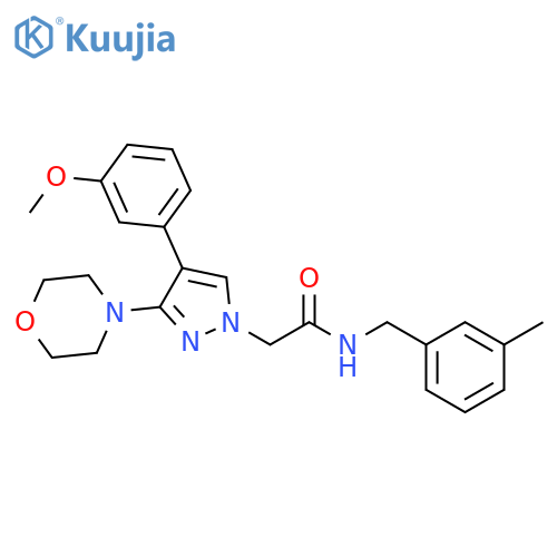 2-4-(3-methoxyphenyl)-3-(morpholin-4-yl)-1H-pyrazol-1-yl-N-(3-methylphenyl)methylacetamide structure