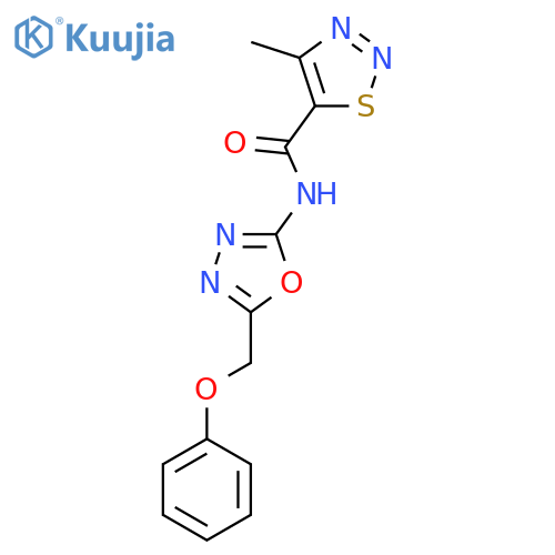 4-methyl-N-5-(phenoxymethyl)-1,3,4-oxadiazol-2-yl-1,2,3-thiadiazole-5-carboxamide structure
