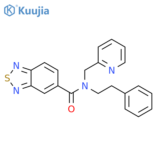 N-(2-phenylethyl)-N-(pyridin-2-yl)methyl-2,1,3-benzothiadiazole-5-carboxamide structure