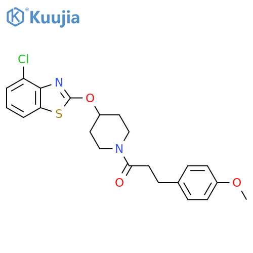 1-{4-(4-chloro-1,3-benzothiazol-2-yl)oxypiperidin-1-yl}-3-(4-methoxyphenyl)propan-1-one structure
