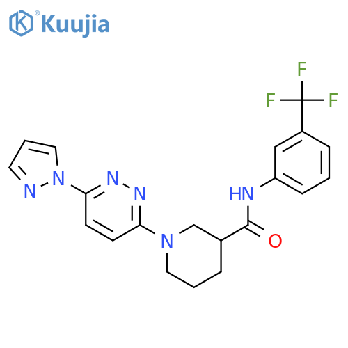 1-[6-(1H-pyrazol-1-yl)pyridazin-3-yl]-N-[3-(trifluoromethyl)phenyl]piperidine-3-carboxamide structure